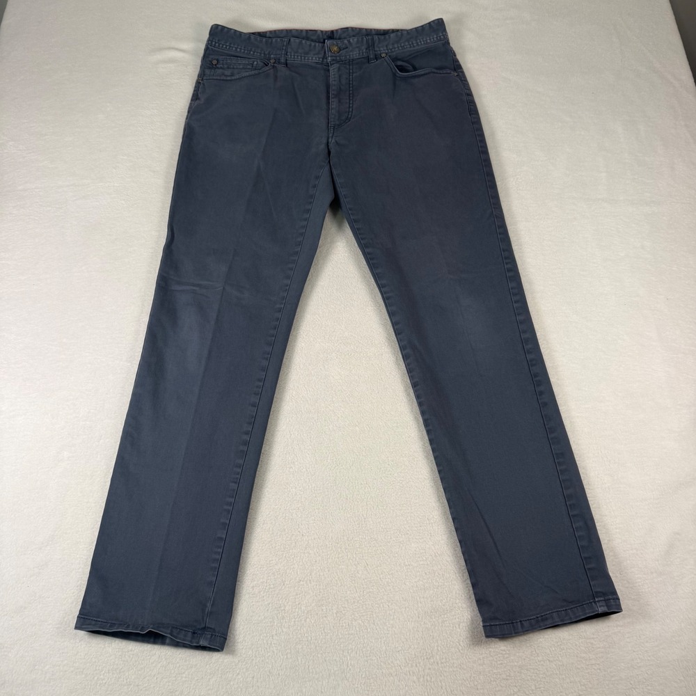 Johnnie-O 32x30 Blue Cotton Stretch Chino Pants 5-Pocket Coastal Resort Casual